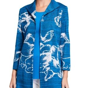 Misook 1X Long Space Floral Sweater Jacket $400+ retail